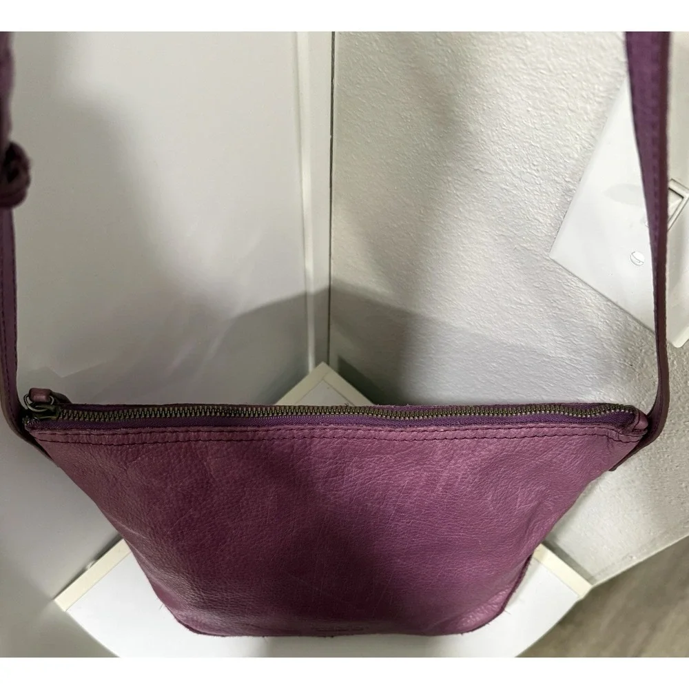 American Leather Co Plum Satchel Shoulder Bag Handbag Purse Purple